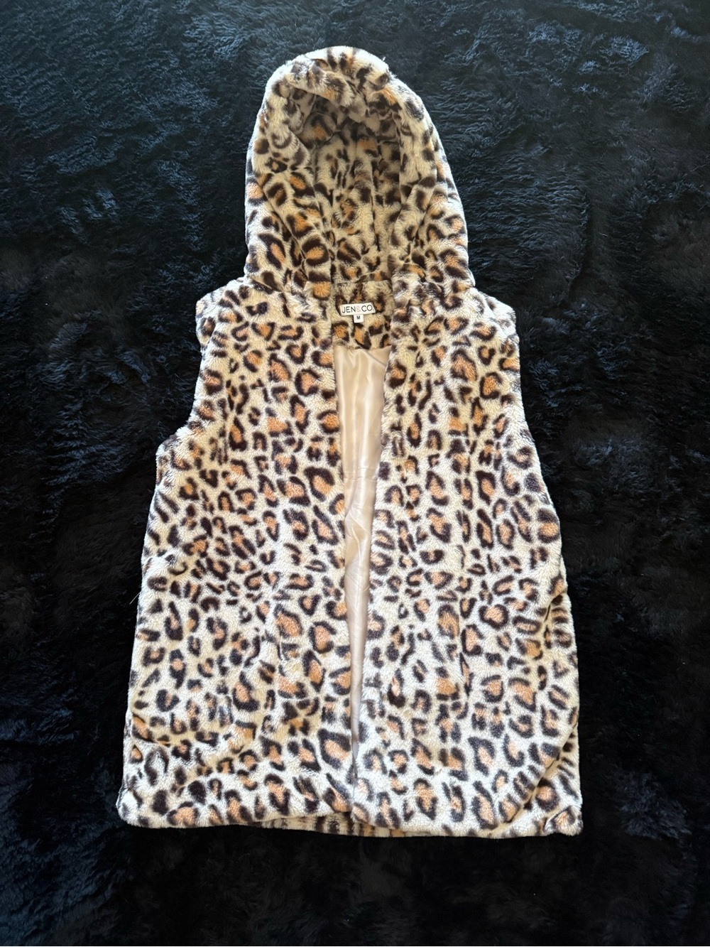 Women’s Leopard Faux Fur Hooded Vest